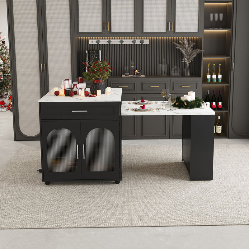 Expandable Kitchen Island With Power Outlet