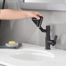 Bathroom Sink Faucet With Spray Function And Temperature Display, Anti Skid Switch, 360 Degree Rotary