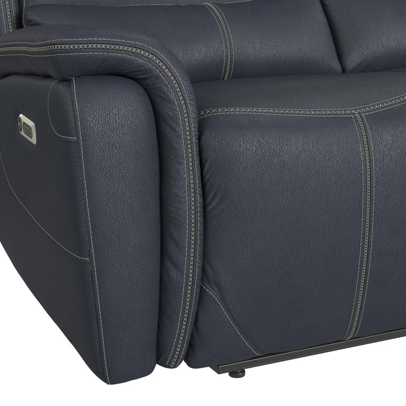 Aruba - Power Motion Sofa With Power Headrest - Pebble Navy