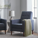 Mid-Century Modern Recliner With Button Tufted Waffle Stitch