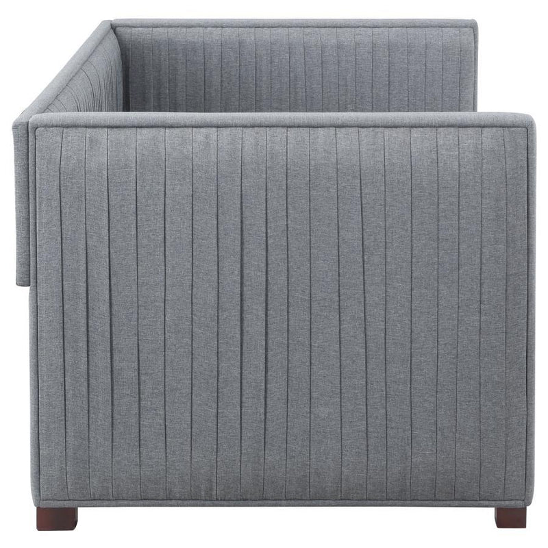 Brodie - Upholstered Twin Daybed With Trundle - Gray