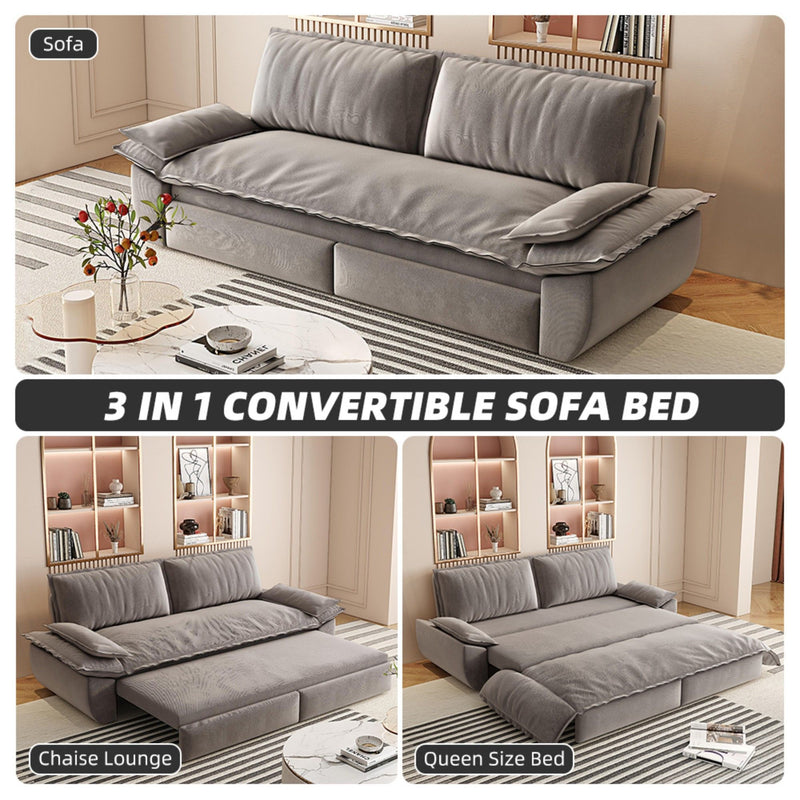 Pull Out Sleeper Sofa Bed, 3 In 1 Multi Functional
