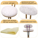 Round Print Bar Stools Upholstered Chairs For Kitchen (Set of 2)