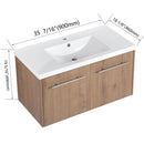 Modern Floating Bathroom Vanity With Resin Sink, Soft Close Doors