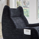 Bean Bag Chair With Armrests Oversized Comfy Beanbag Lounge Lazy Floor Sofa Accent Chair For Living Room - Black