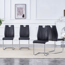 Light Luxury Bow Shaped Chairs With Electroplated Metal Legs, Sun And Stain Resistant, Dining Room And Living Room Set - Black