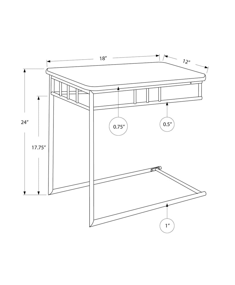 C-Shaped Accent Table Marble Look For Living Room