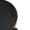 Elegant Italian High Grade Double Layer Storage Round Side Table - Brown / Black