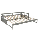 Extending Daybed with Trundle, Wooden Daybed with Trundle, Gray