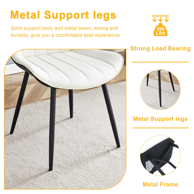 Modern Style Extended Seat Cushion Dining Chair Set