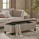 Glouster - Contemporary Storage Ottoman V2 With Upholstered Fabric - Sand