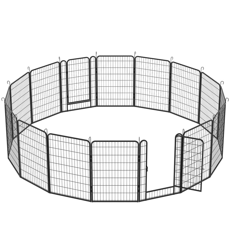 Heavy Duty Metal Playpen With Door, Dog Fence Pet Exercise Pen For Outdoor, Indoor