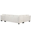 Contemporary U - Shaped Sectional Sofa With Movable Storage Ottoman