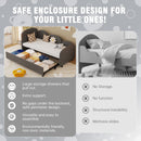 Modern Velvet Upholstered Daybed With Additional Bed Frame