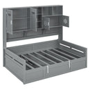 Daybed With All-In-One Cabinet And Shelf