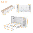 Murphy Bed With Shelves, Drawers And USB Ports