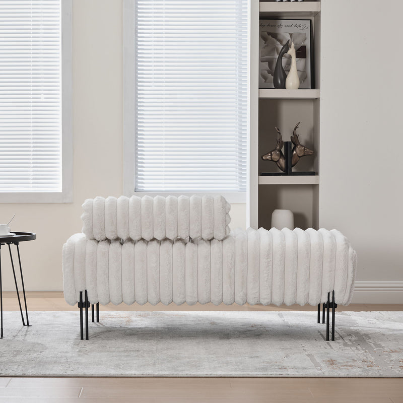 Mini Loveseat With Adjustable Backrest - Beige