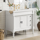 Bathroom Vanity With Ceramic Sink, 2 Doors 3 Drawers, Soft Close Design