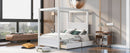 Canopy Platform Bed With Drawers, Support Slats, No Box Spring Needed