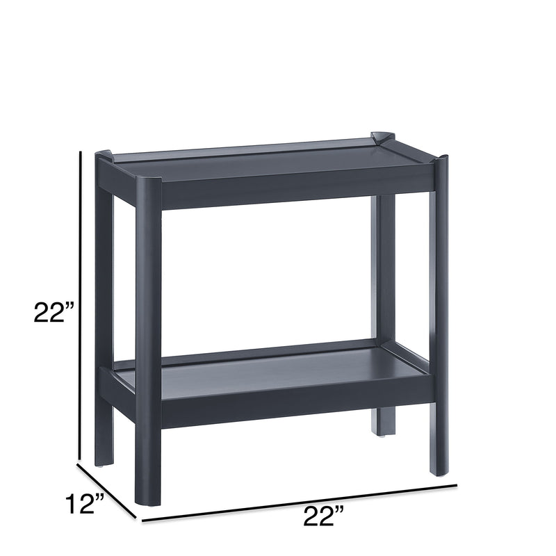 Yonda - Nightstand With 2 Shelves, Poplar And Construction, Design For Bedroom Storage - Black