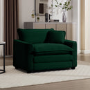 Modern Classic Corduroy Fabric Single Chair Deep Seat Sofa With Pillow