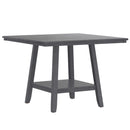 Counter Height Dining Table With Tapered Base And Lazy Susan - Gray
