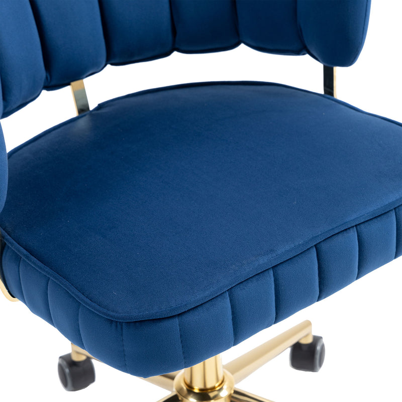 Modern Velvet Home Office Desk Chair With Adjustable Height And Swivel Wheels