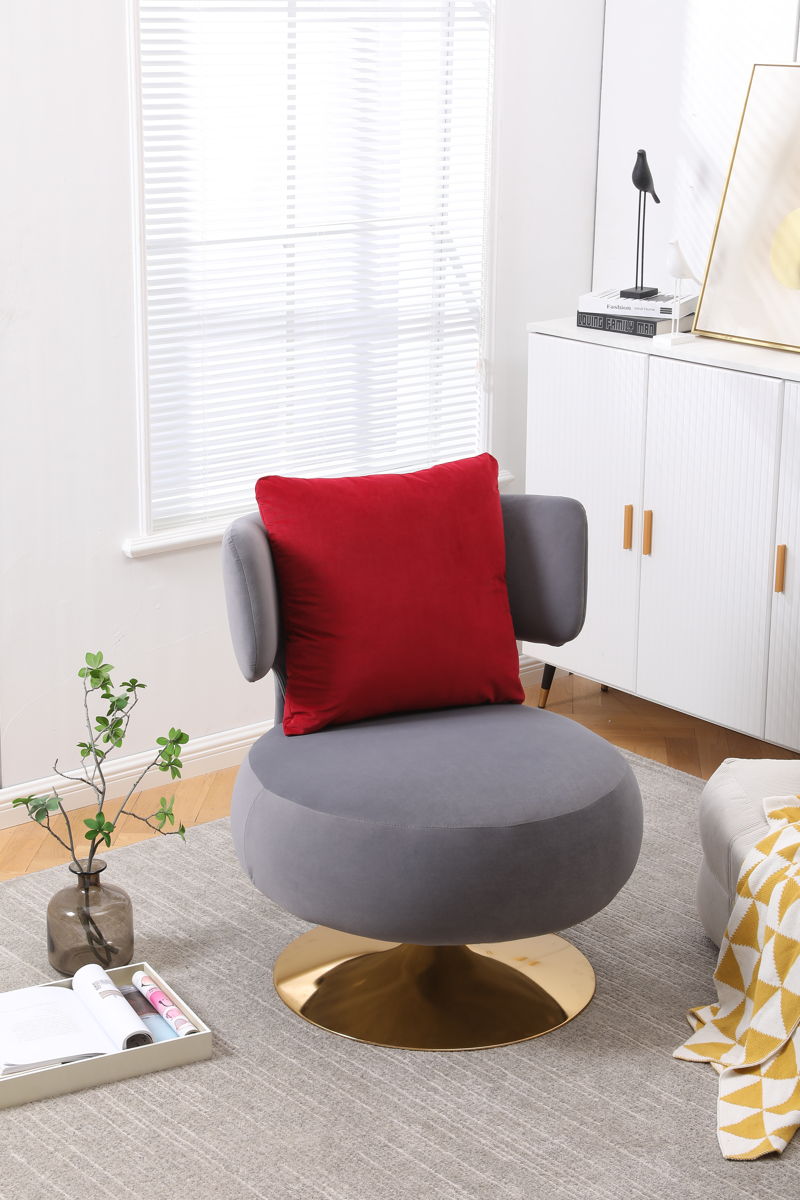 Swivel Accent Chair Armchair, Round Barrel Chair For Living Room Bedroom