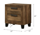 Morales - Nightstand - Rustic Oak Finish - Atlantic Fine Furniture Inc