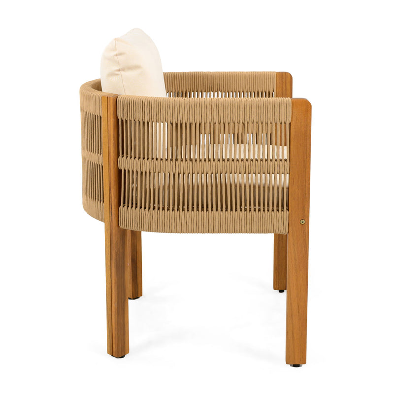 Outdoor Dining Chairs With Rope Handles (Set of 2)