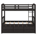Bunk Bed With Trundle And Drawers, Arched Headboard And Footboard