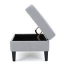 Ottoman With Birch Wood Legs And Cushioned Top For Comfort