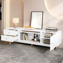 70" TV Stand With Drawers - White
