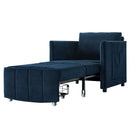 Upholstered Convertible Sleeper Sofa With 5 Position Backrest, Side Pockets, Storage