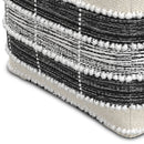Barley - Square Pouf - White / Beige / Black