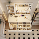 Fashion Vanity Desk With Mirror And Adjustable Lights, Makeup Table Set With 2 Drawers - White