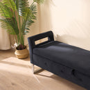 Wide Storage Soft Ottoman Bench With Armrests