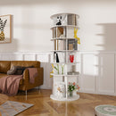 6 Tier Spinning Shoe Rack, Free Standing 360° Revolving Shoe Organizer - White