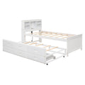 Platform Bed With Storage Headboard, USB, Trundle And 3 Drawers