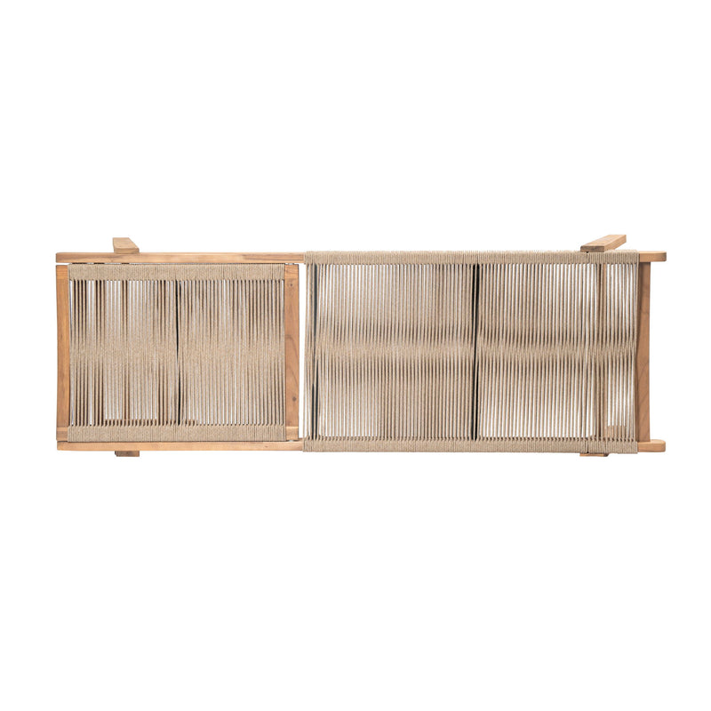 Catania - Outdoor Rope Chaise Lounge (Set of 2) - Teak / Beige