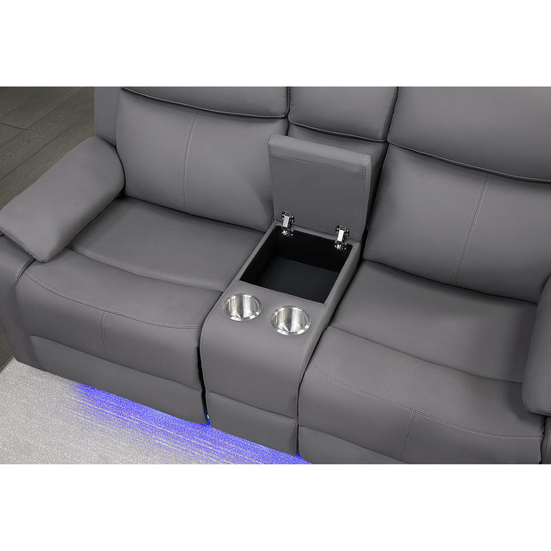 Blanche - Console Reclining Loveseat With LED Lights And Speakers