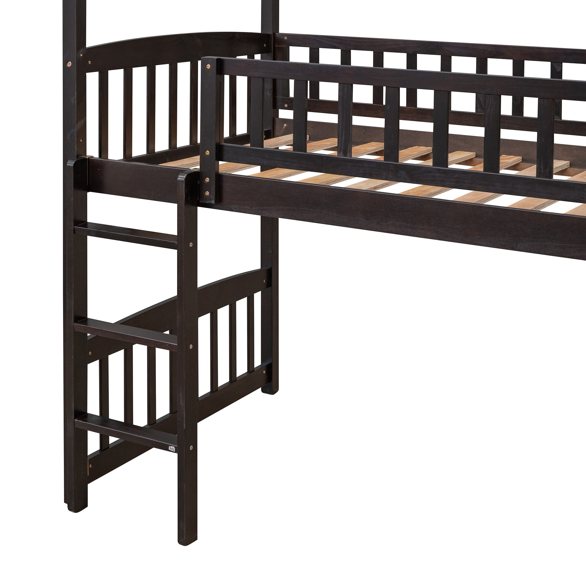 Twin Loft Bed with Slide, House Bed with Slide,Espresso(OLD SKU :LT000212AAP) - Atlantic Fine Furniture Melbourne FL