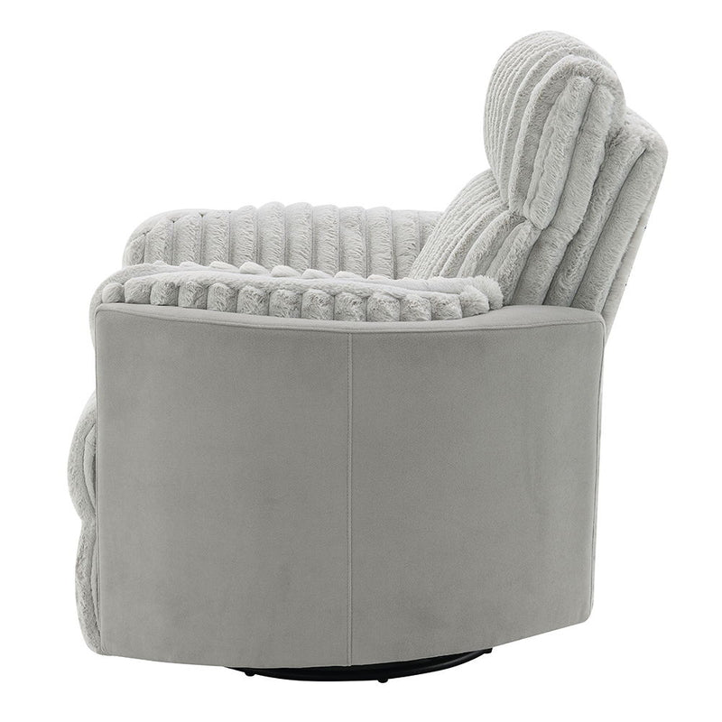 Emee - Glider Recliner With Swivel - Gray Corduroy