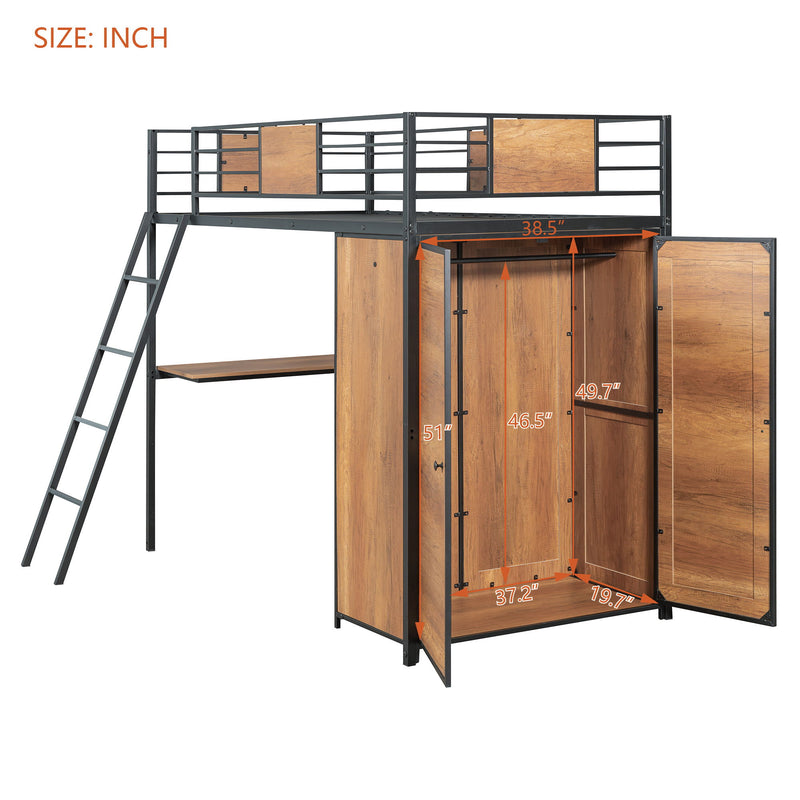 Loft Bed With L Shape Desk And Wardrobe