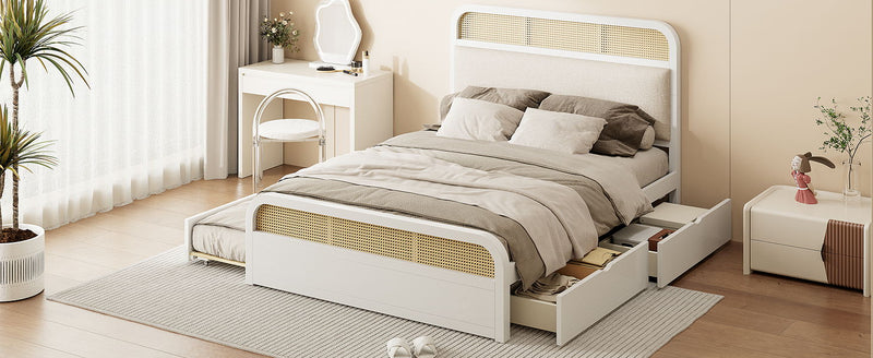 Platform Bed With Trundle And 2 Drawers