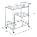 Splinter - Serving Cart - Clear Glass & Chrome