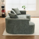 Modern Style Ultra Smooth Curved Sofa With 3 Pillows