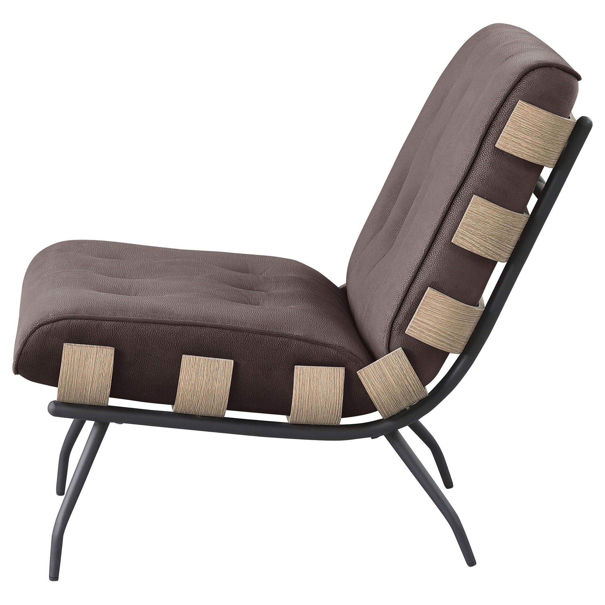 Aloma Upholstered Tufted Armless Accent Chair Brown - Atlantic Fine Furniture Melbourne FL