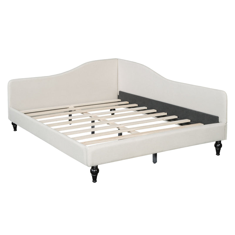 Modern L Shaped Linen Daybed With Legs