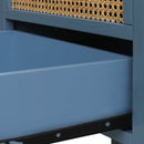 2 Drawer Side Table, Natural Rattan